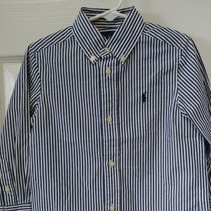 Ralph Lauren navy and white stripe button down 3T